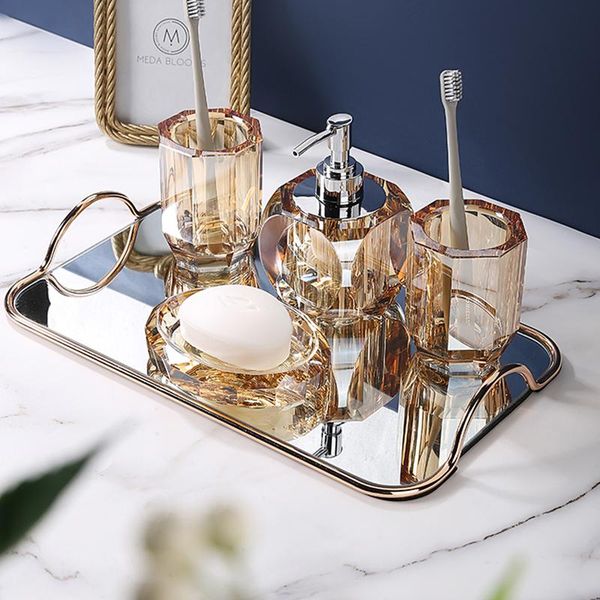 

bath accessory set crystal glass bathroom accessories toothbrush cup soap dish bottling washing tools dispenser pump bottle home