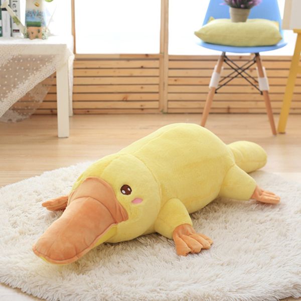 

duckbill duckmole platypus lying plush toy yellow stuffed animal pillow kids sleeping companion toy 50/60/80/100/120cm