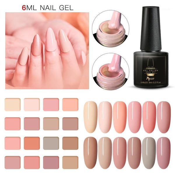 

mtssii nude color series uv gel nail polish semi permanent soak off art varnish lacquer manicure design1, Red;pink