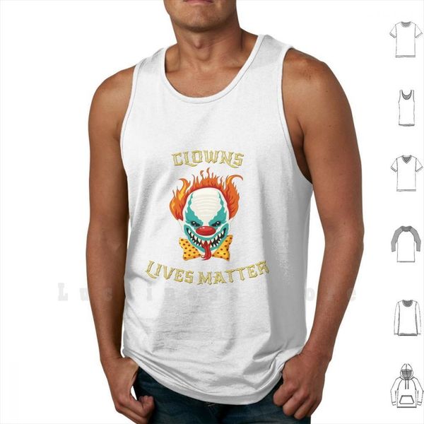 

clowns lives matter scary men clown tank vest sleeveless, White;black