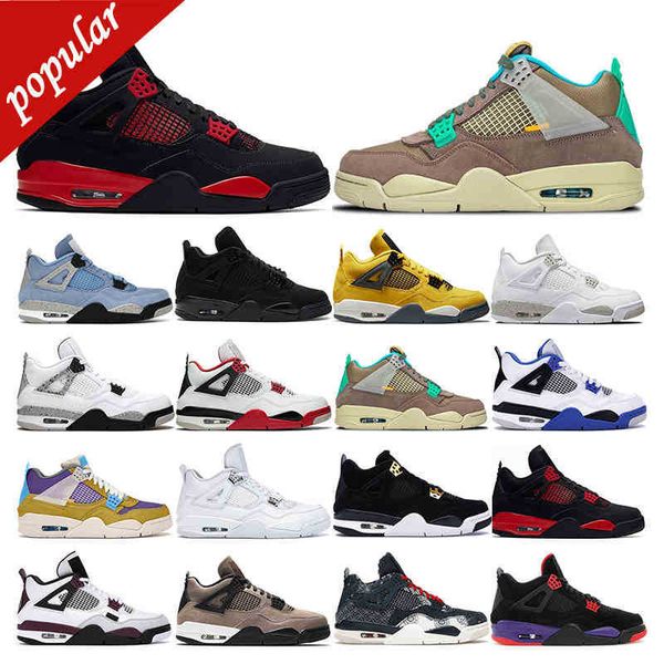 

7-13 men basketball shoes 4s white oreo 4 black cat fire red thunder lightning desert moss taupe haze women mens trainers sports sneaker