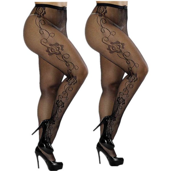 

2 pairs/lot plus size bodystocking lingerie women erotic lingerie body stockings large sizes fishnet women pantyhose y1130, Black;white