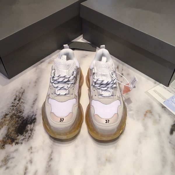 

2021 paris crystal bottom triple s casual shoes dad shoes platform triple s sneakers men women vintage kanye old grandpa trainer shoes, Black