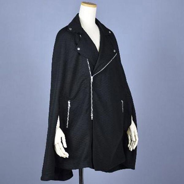 

women's trench coats japan shinharajuku cat star knight zipper men's and jacket cloak coat long punk autumn winter style, Tan;black