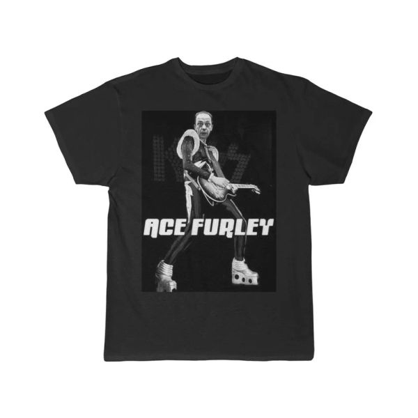 

kiss ace furley ace frehley three's company mash short sleeve tee, White;black