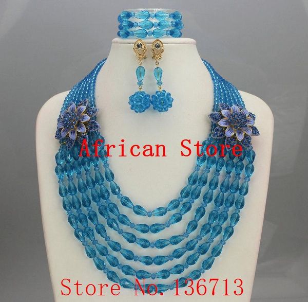 

earrings & necklace fashion red nigerian crystal beads bracelet sets african wedding jewelry r983, Silver