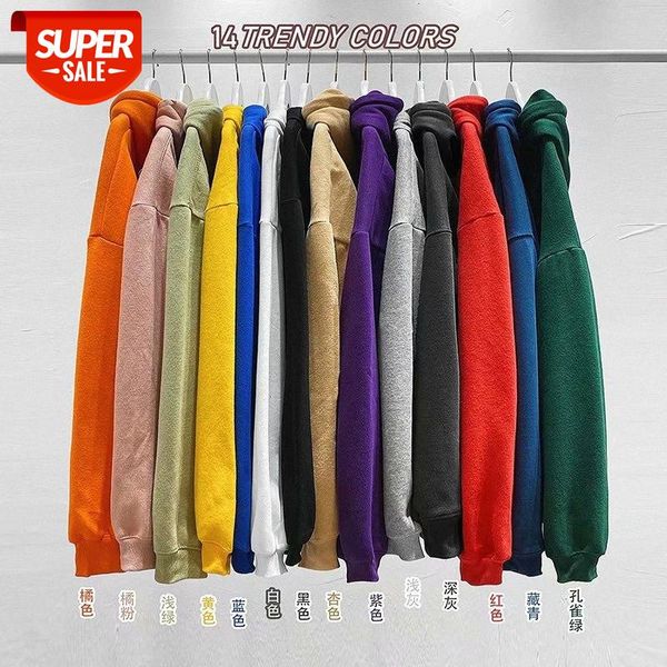 

14 spring and autumn hooded sweater men plus velvet thickening korean version of the trend loose student couples women harajuku bf jac #9m3n, Black