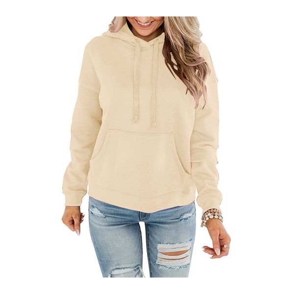 

autumn new solid color hooded pullover women's loose sweater can be made, Black