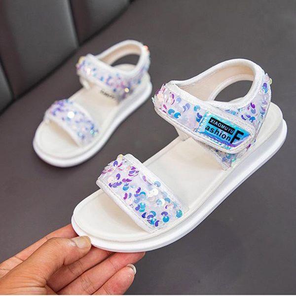 Sandalet Rahat Sequins Çocuk Çocuk Bebek Kız Siyah Pembe Ayakkabı Grils Ve Erkek Genç Moda Beach Unisex Spor