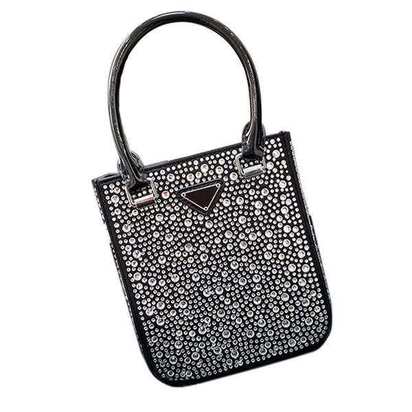

2022mini tote bag women handbag purse crossbody bags fashion letter crystal embellished satin handbags shoulder purse lady bling