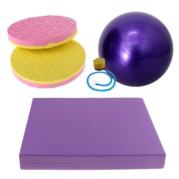 

packs yoga exercise equipment includes 1x knee mat & ball 2x elbow pads, soft and durable mats