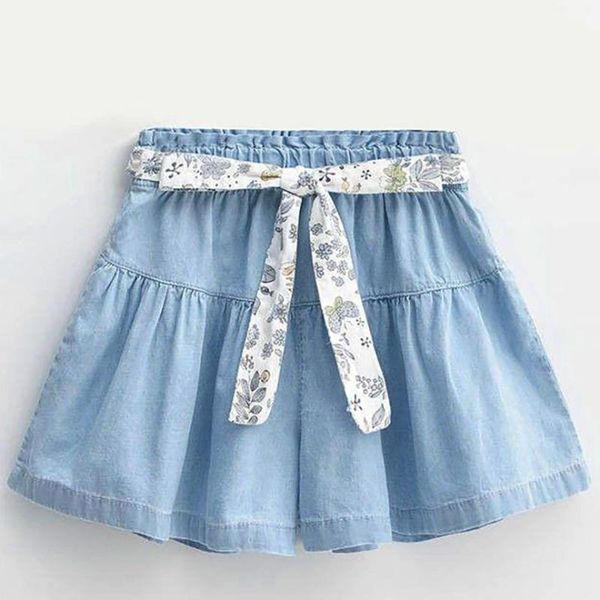 

children summer girls pantskirt culottes jeans 3-15y 6552 shorts, Black