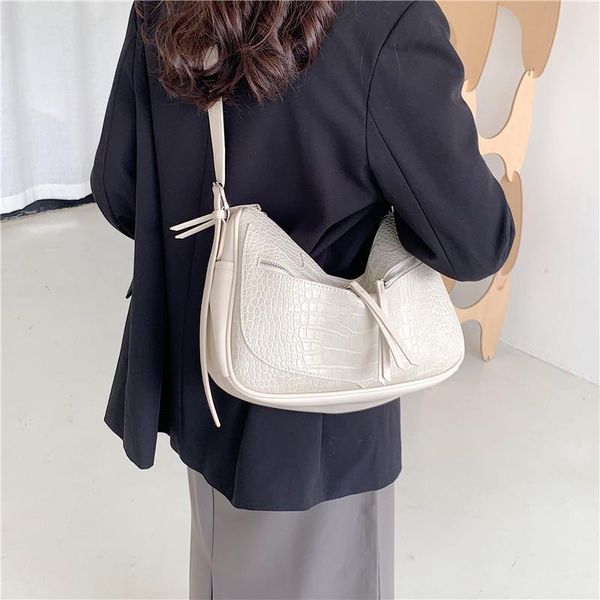 

waist bags vintage pu material crocodile pattern underarm bag fashion all-match lady shoulder black white brown soft side diagonal