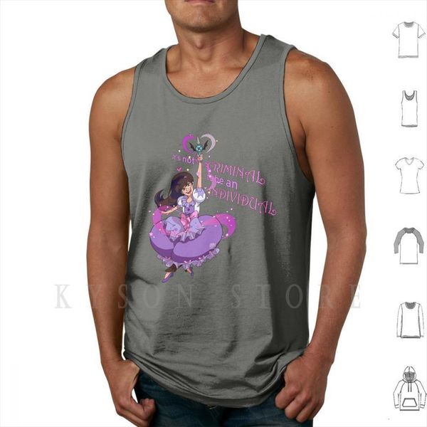 

its not criminal to be an individual tank vest sleeveless star vs princess marco turdina, White;black