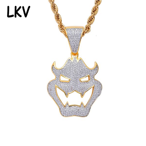 

hip hop jewelry, halloween ghost pendant, micro zircon rap necklace for men and women, Silver