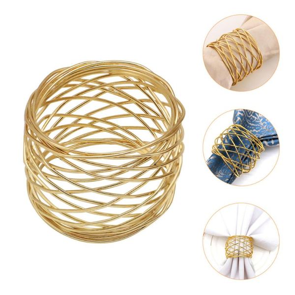 

napkin rings 4pcs creative buckles for wedding party dinner (golden)