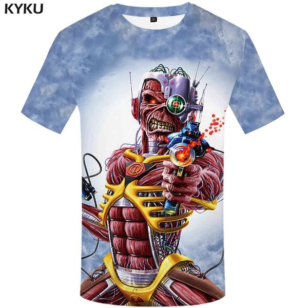 

factorykg1a brand band men t shirt music wholesale-kyku t-shirt skull tshirt gothic rock clothes motorcycle clothing, White;black