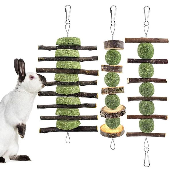 

small animal supplies pet teeth grinding toys hamster grasses cake chew toy natural hanging cookie for chinchilla