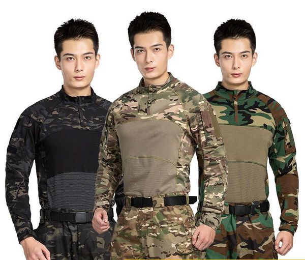 

frog suit pure wear-resistant long sleeve combat special soldier army fan tactics shirts hunting clothes tactical jackets, Camo;black