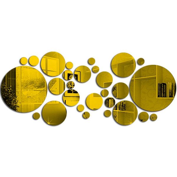 

wall stickers mirror circle korean fashion 3d three-dimensional decoration big 15cm two styles per set