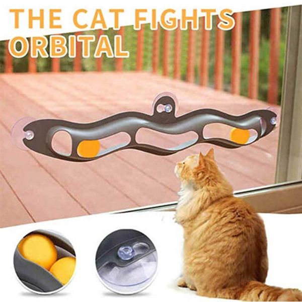 

cat toys track toy ball pet accessories window table tennis adsorption glass plastic sucker funny educational