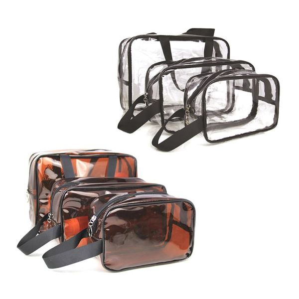 

cosmetic bag transparent pvc travel case zipper closure practical toiletry organizer portable waterproof durable bags & cases
