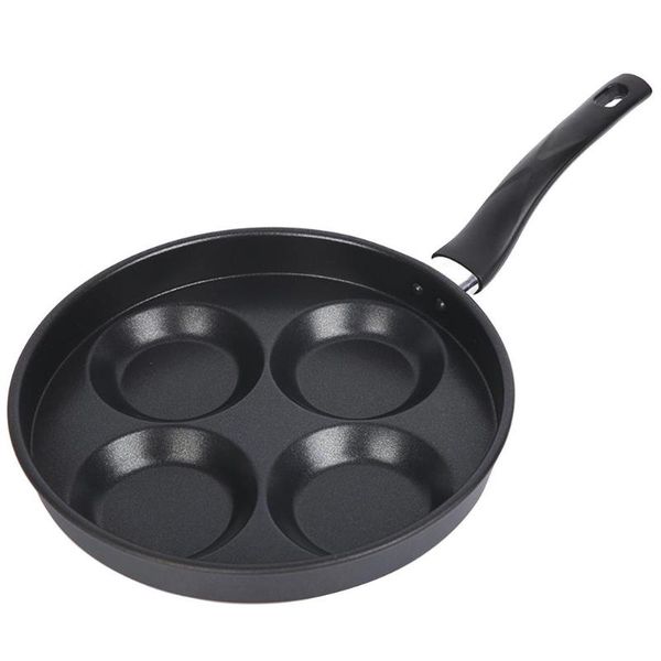 

pans 4 hole frying pot pan non-stick omelet thickened egg burger pancake steak cooking ham breakfast maker cookware