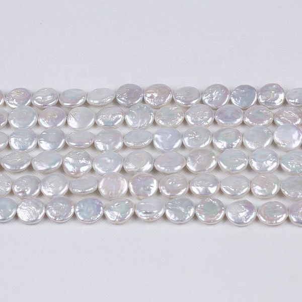 

other wholesale 16mm natural white coin freshwater loose pearls strand for jewelry making