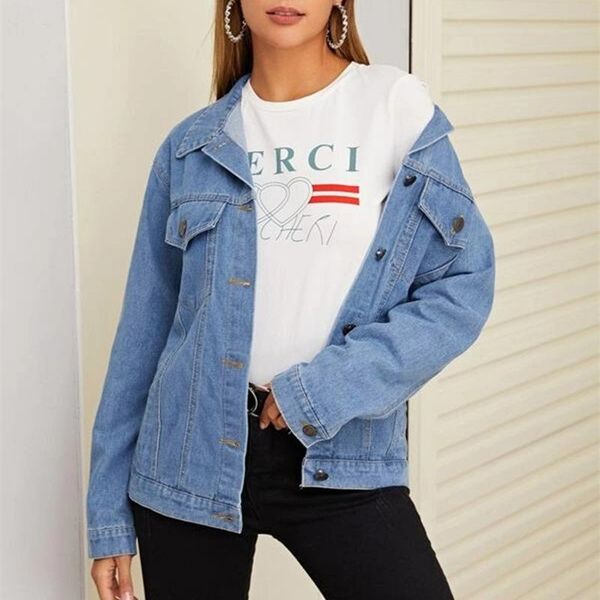 

women's jackets european and american ladies slim denim jacket coat women 2021 fashion long sleeve frayed trim outerwear chaqueta mujer, Black;brown