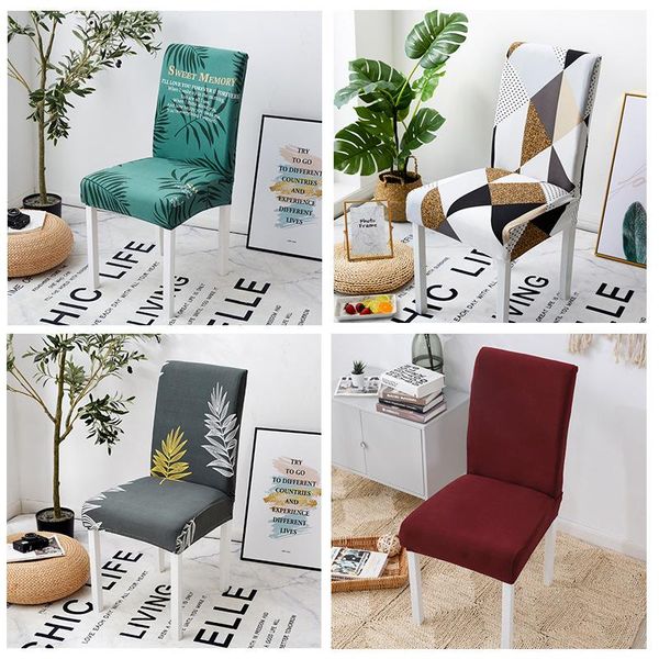 

elastic stretch dining chair covers washable slipcovers protector dust-proof furniture decor for wedding banquet party