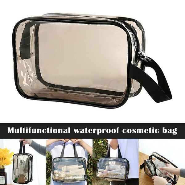 

cosmetic bags & cases portable clear makeup bag zipper waterproof cosmetics transparent travel storage carry pouch pvc zippered toiletry