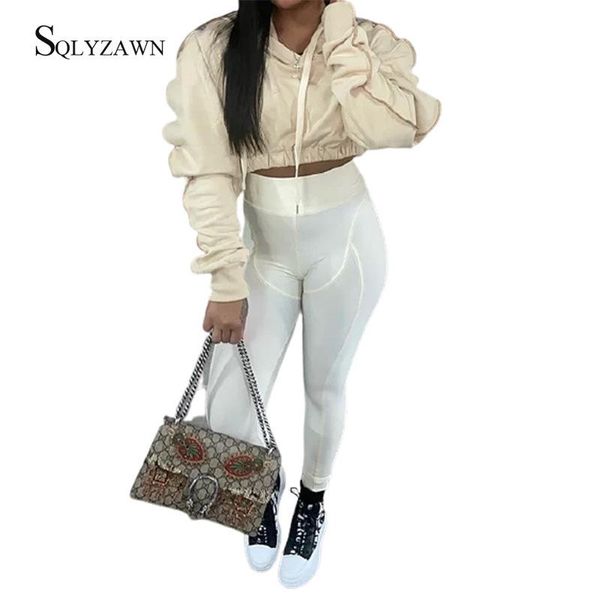

beige loose oversized hooded cropped sweatshirt autumn winter long sleeve short pullover sweatshirts women solid thick hoodies women's, Black