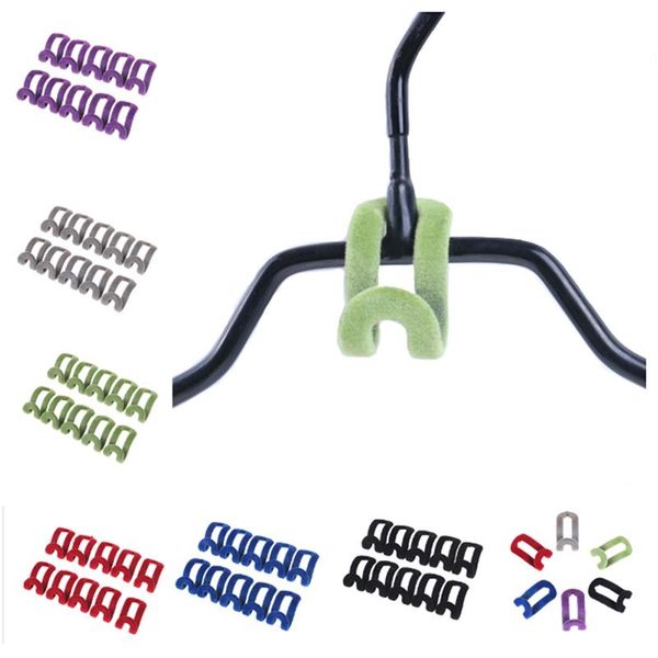 

10pcs cloth hanger hook mini flocking clothes holder closet organizer hangers & racks