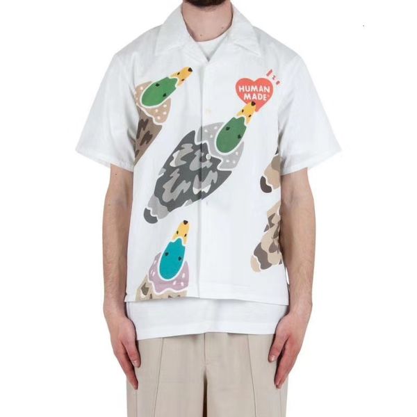 

men's casual shirts men women 1:1 duck printing tees human made mens drop p38l, White;black