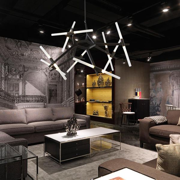 

living room chandelier nordic modern led indoor lighting dining lamp family attic ceiling household branch pendant lamps