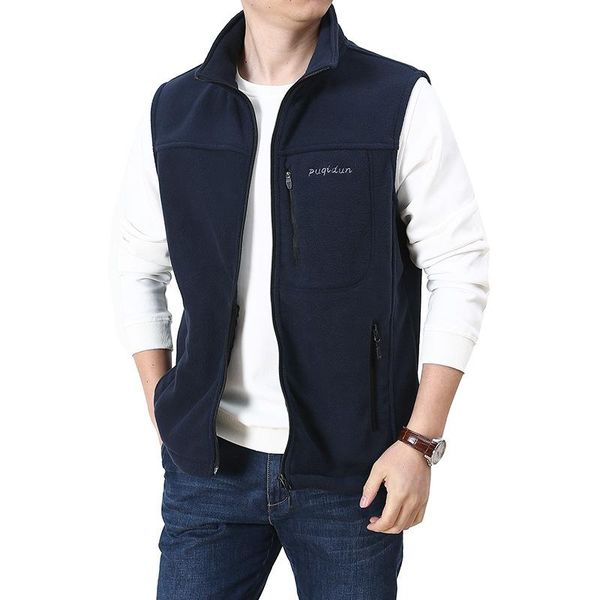 

men's vests 8989 sport casual men waistcoat outdoor polar fleece camping daily running all-match warm trendy hip hop cargo sleeveless v, Black;white