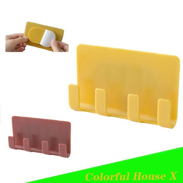 

wall hook non-marking mobile phone holder four hooks for bathroom washable strong load-bearing kitchen organizer waterpror & rails