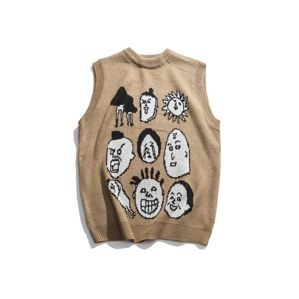 

knitted vts japane embossed harajuku for men and women, urban garments, sweaters, large, ukiyo, Black;white