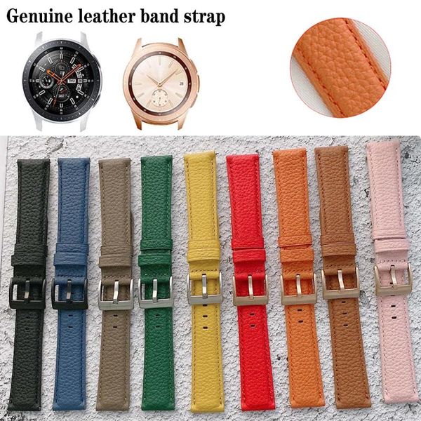 

watch bands 20mm 22mm genuine leather band strap for samsung galaxy 42mm 46mm / gear s3 frontier classic, Black;brown
