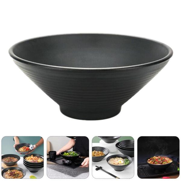 

pc 8-inch salad bowl nonslip porridge melamine ramen (black) bowls