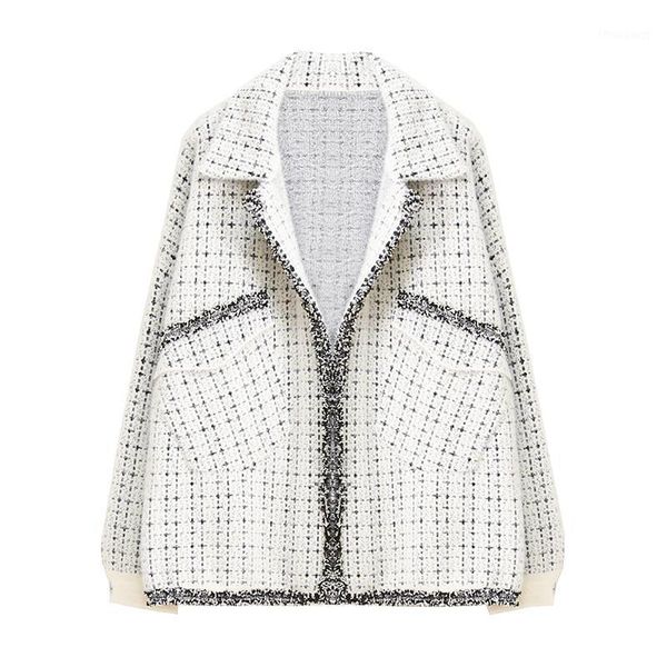 

women's jackets 2021 korean loose and versatile autumn winter small fragrance short mink like plush jacket, Black;brown