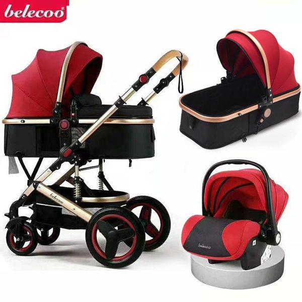 

strollers# luxurious baby stroller 3 in 1 portable travel carriage folding prams aluminum frame high landscape car for born buggy