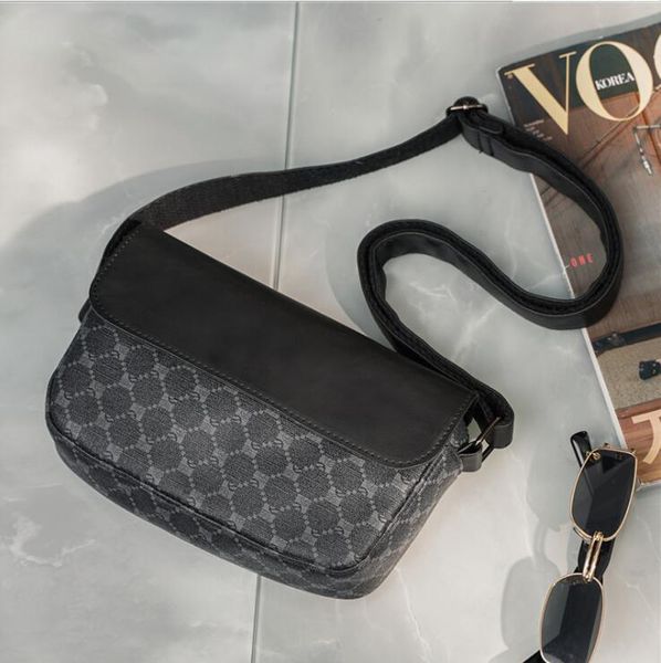 

factory wholesale leather men shoulder bags business mobile phone bag street trend letters mens handbags personalized printed casual handbag