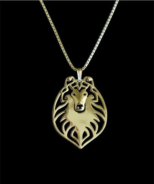 

pendant necklaces drop -rough collie necklace, Silver