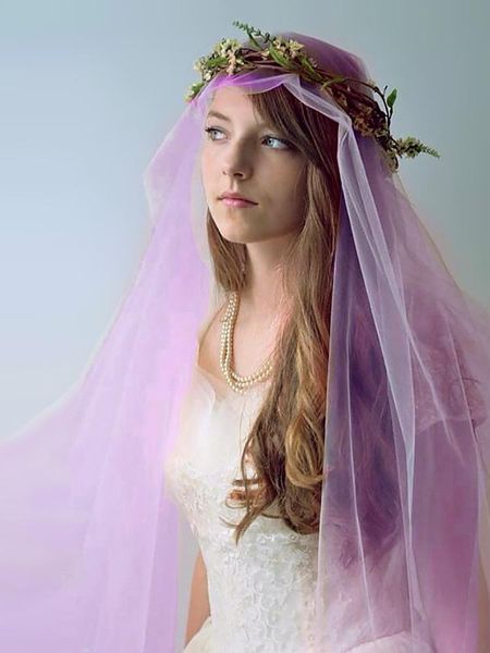 

bridal veils 5 10 15 20 30 meters wedding picture long 510 30m violet purple soft mesh tulle lace veil bride without comb, Black