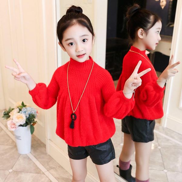 

pullover plus velvet girls sweater baby's coat outwear 2021 loose thicken warm winter autumn knitting scoop jacket children's clot, Blue