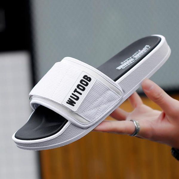 

slippers coslony men summber room shoes bathroom red flip flops fashion pool mens slides soft sole shoe brands white, Black