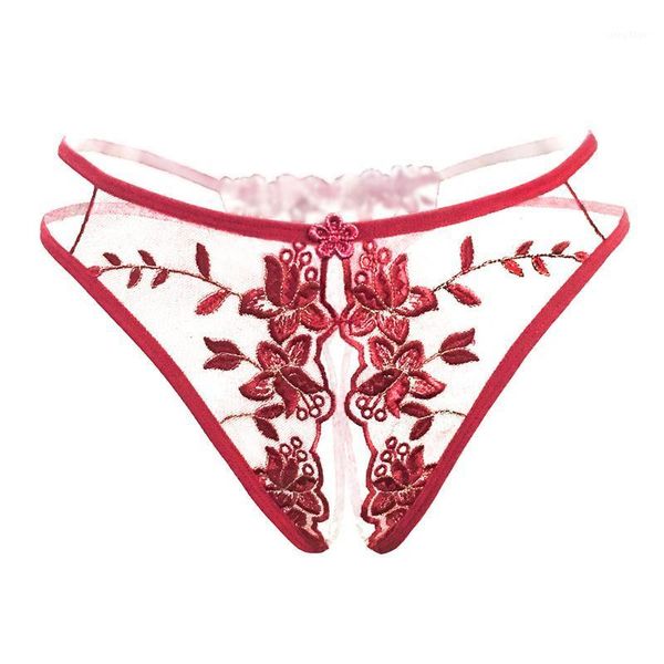 

lace transparent underwear women embroidery mesh see through panties erotic open crotch briefs for lingerie women's, Black;pink