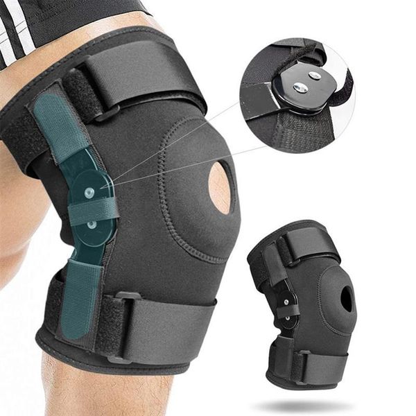 

elbow & knee pads brace fitness support guard adjustable inner flexible hinge orthopedic stabilizer for sports, Black;gray