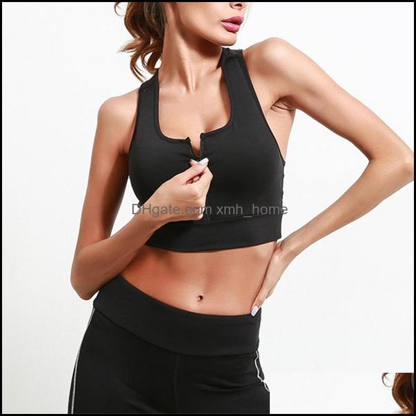 

gym exercise wear athletic outdoor apparel & outdoorsgym clothing backless women underwear push up front zipper sports bras big size bra yog, White;black